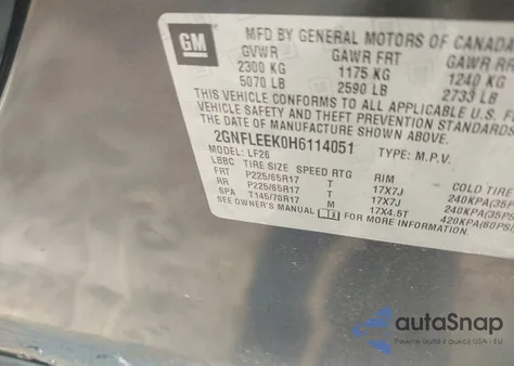 2017 Chevrolet Equinox Ls z USA, uszkodzony, nr VIN 2GNFLEEK0H6114051